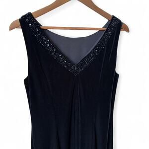 90's Velvet godet skirted formal maxi dress